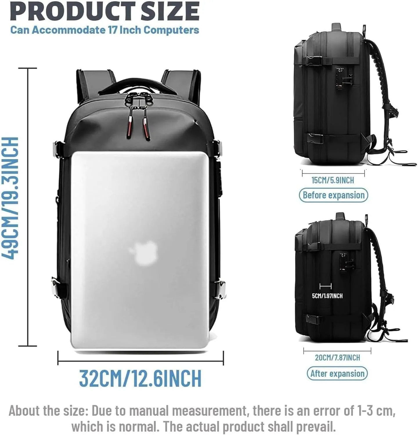 Space Vac Pro Backpack, Spacevac Pro Backpack, with Vacuum Seal Compression, 17”Laptop Vacuum Backpacks Travel with TSA Lock (Pump, Green)