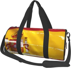 Spain Flag* Round Large Capacity Foldable Duffel Bag For Women Men, Gym Tote, Sports Duffel.