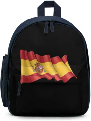 Spain Flag Simple Backpack Lightweight Cute Printing Shoulder Bag Family Travel Blue-style