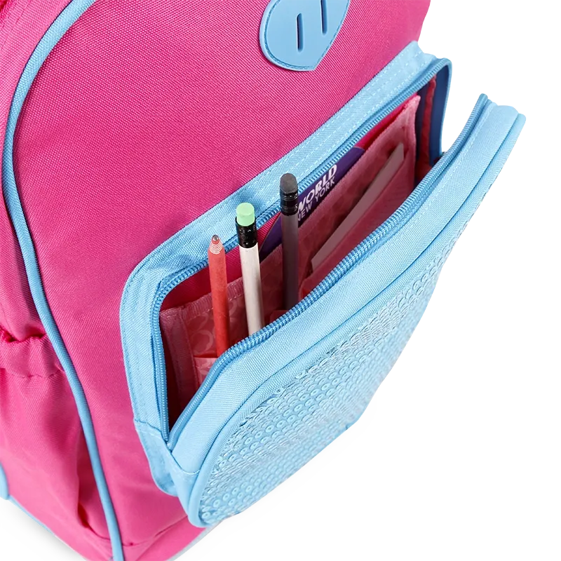 Sparkle 15 Inch Kids Rolling Backpack / Carry On in Pink
