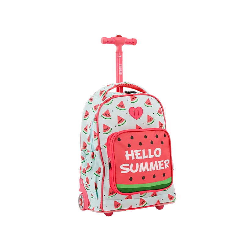 Sparkle 15 Inch Kids Rolling Backpack / Carry On in Watermelon