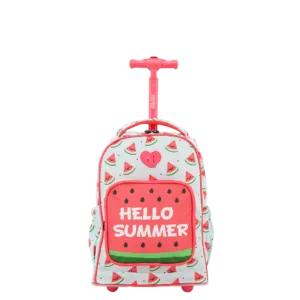 Sparkle 15 Inch Kids Rolling Backpack / Carry On in Watermelon