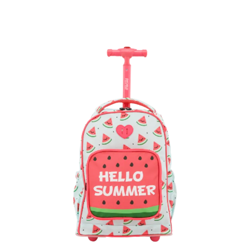 Sparkle 15 Inch Kids Rolling Backpack / Carry On in Watermelon