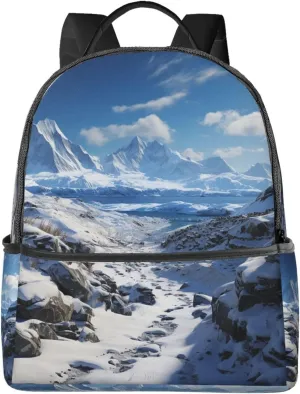 Spectacular snowy mountains Laptop Backpack Travel Fashion Backpacks for Women Men Computer Bag Lightweight Hiking Daypack