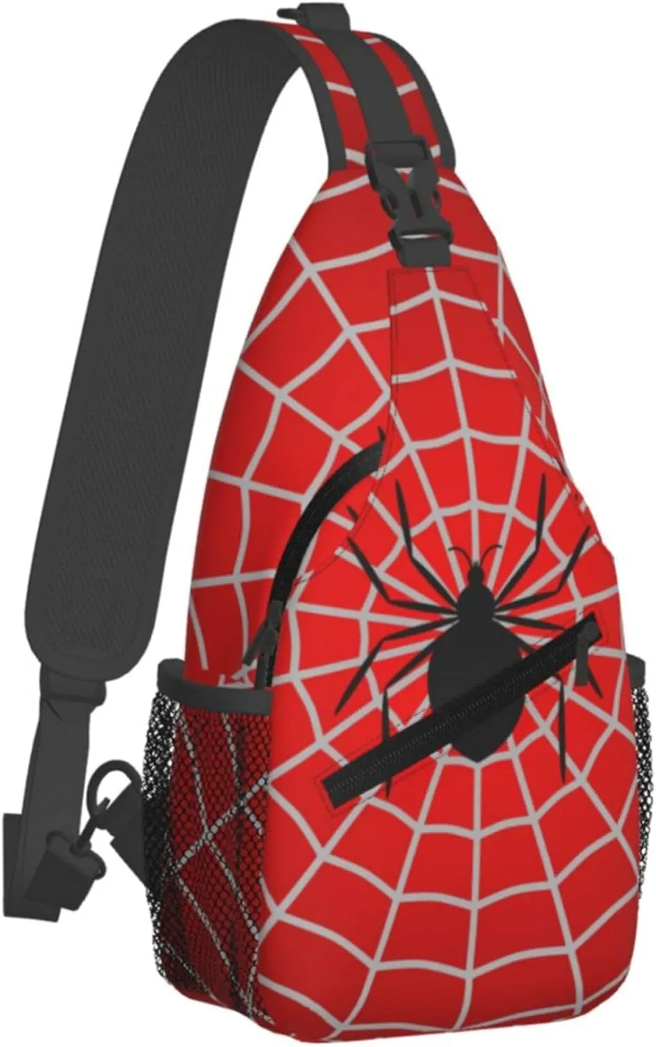 Spider Web Pattern Sling Backpack Crossbody Bag, Chest Bag Daypack for Outdoors Hiking Traveling