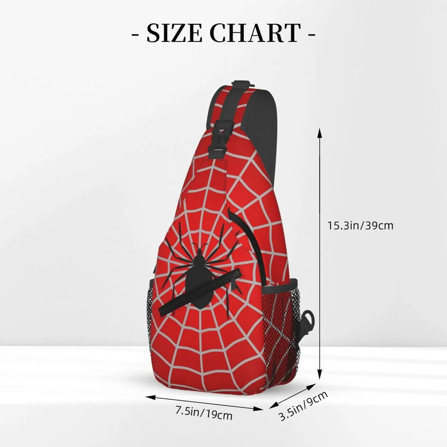 Spider Web Pattern Sling Backpack Crossbody Bag, Chest Bag Daypack for Outdoors Hiking Traveling