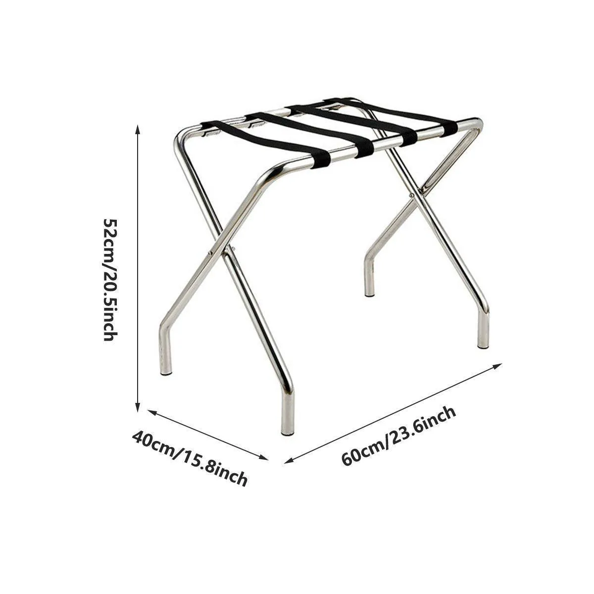 Stainless Steel Foldable Luggage Rack Hotel Room Portable Shelf Suitcase Holder