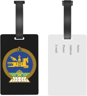 State Emblem of Mongolia Luggage Tags for Suitcases Travel Tags ID Labels for Women Men Travel Bag Luggage Accessories