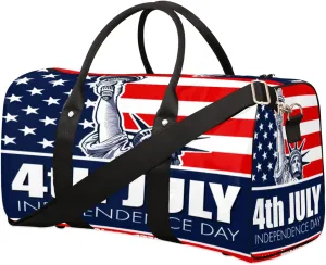 Statue Of Liberty American Flag Travel Duffel Bag, Foldable Sport Gym Tote Bag, Waterproof Weekender Overnight Bag with Shoulder Strap, Carry On Luggage Handbag for Men and Women (Liberty)