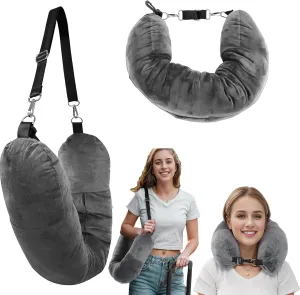 Stuffable Travel Pillows for Airplanes, Travel Neck Pillows for Adults Stuffable with Clothes - Transforms Into Extra Luggage Without Excess Fees, Travel Pillow Case Cover Only (No Filler)
