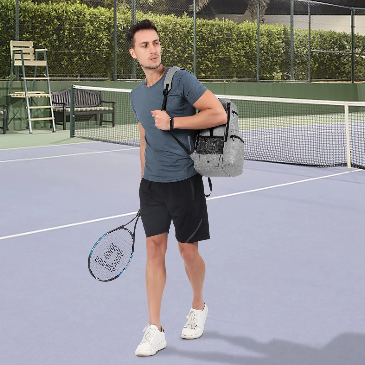 Sucipi Tennis Bag Professional Tennis Backpack for Men and Women Racket Bags Holds 2 Rackets with Ventilated Shoe Compartment