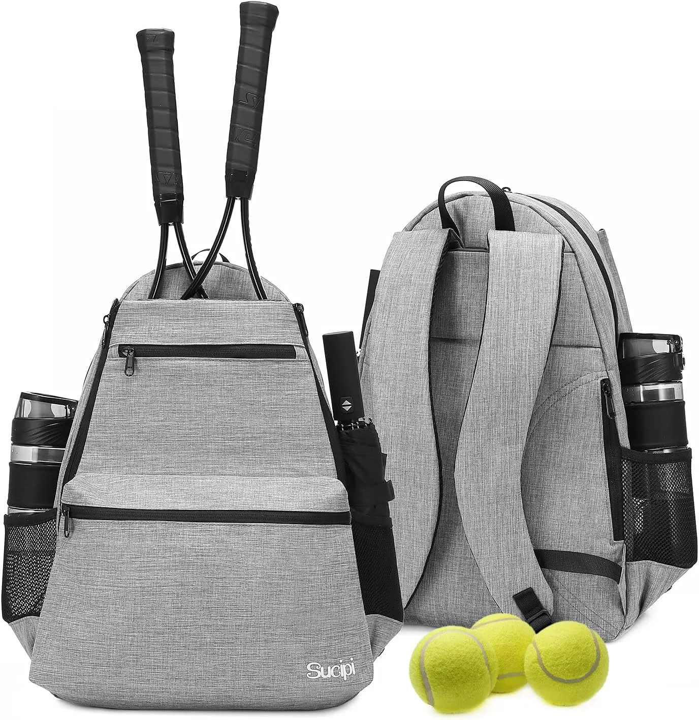 Sucipi Tennis Bag Professional Tennis Backpack for Men and Women Racket Bags Holds 2 Rackets with Ventilated Shoe Compartment