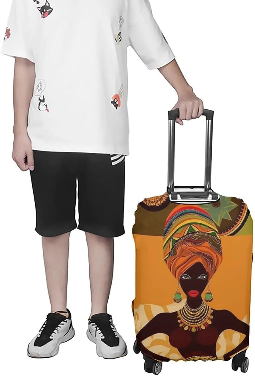 Suitcase Covers for Luggage African Woman Fashion Luggage Cover Washable Protector Waterproof Suitcase Cover Anti-scratch Travel Suitcases Covers Case for 19-32 Inch Luggages S