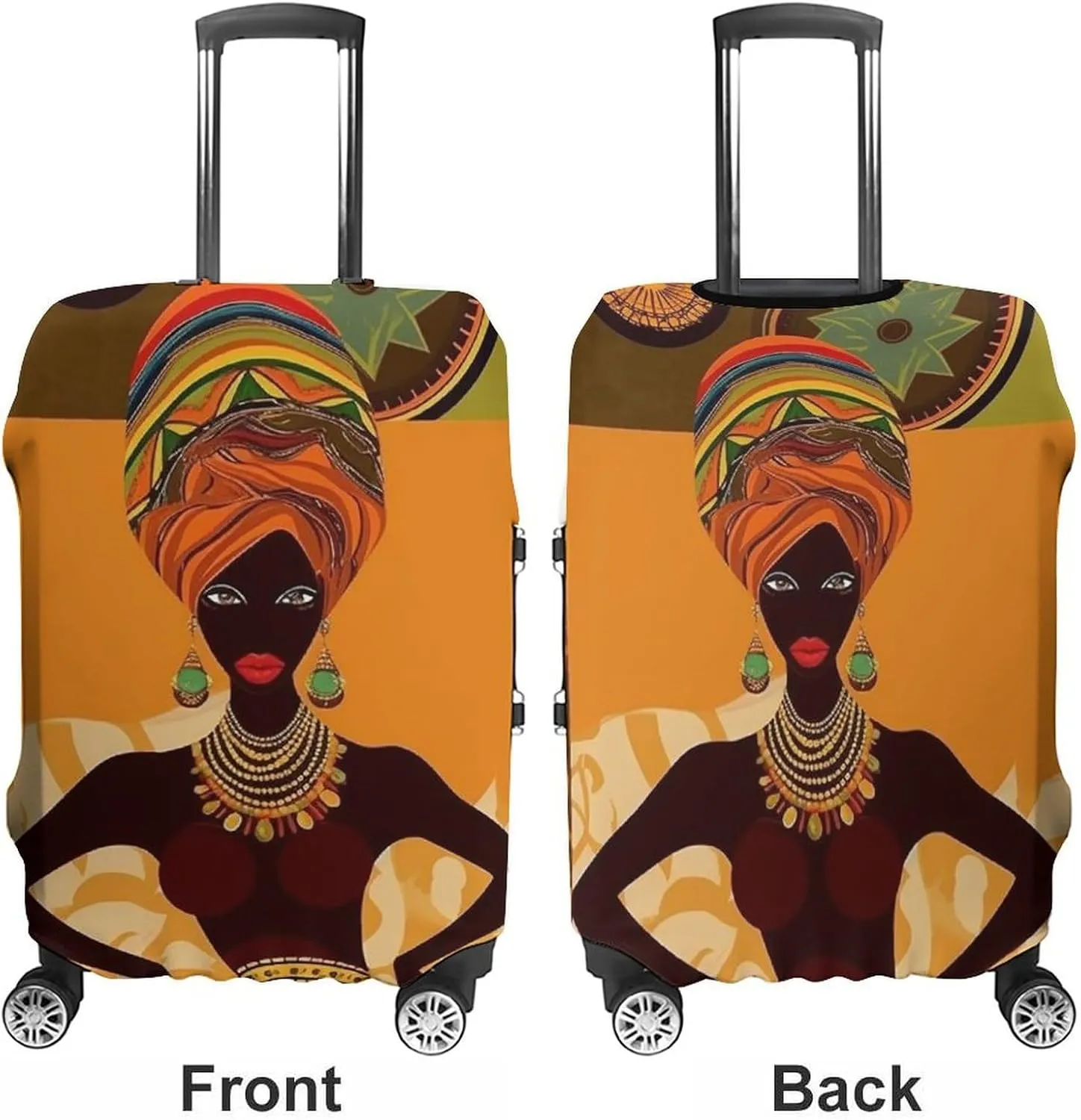 Suitcase Covers for Luggage African Woman Fashion Luggage Cover Washable Protector Waterproof Suitcase Cover Anti-scratch Travel Suitcases Covers Case for 19-32 Inch Luggages S