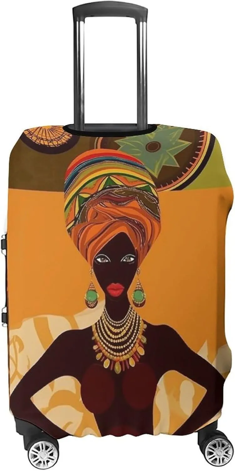 Suitcase Covers for Luggage African Woman Fashion Luggage Cover Washable Protector Waterproof Suitcase Cover Anti-scratch Travel Suitcases Covers Case for 19-32 Inch Luggages S