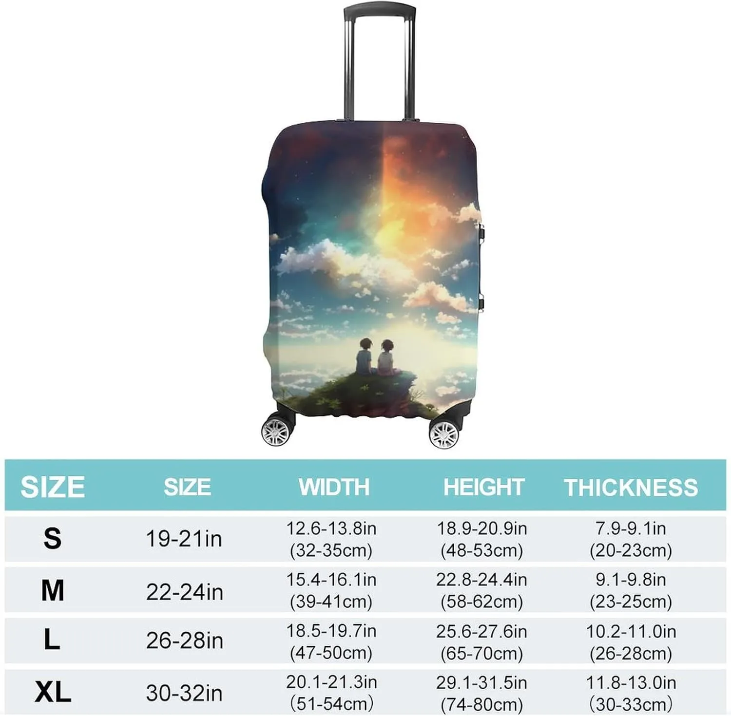 Suitcase Covers for Luggage Anime Sky Fashion Luggage Cover Washable Protector Waterproof Suitcase Cover Anti-scratch Travel Suitcases Covers Case for 19-32 Inch Luggages M