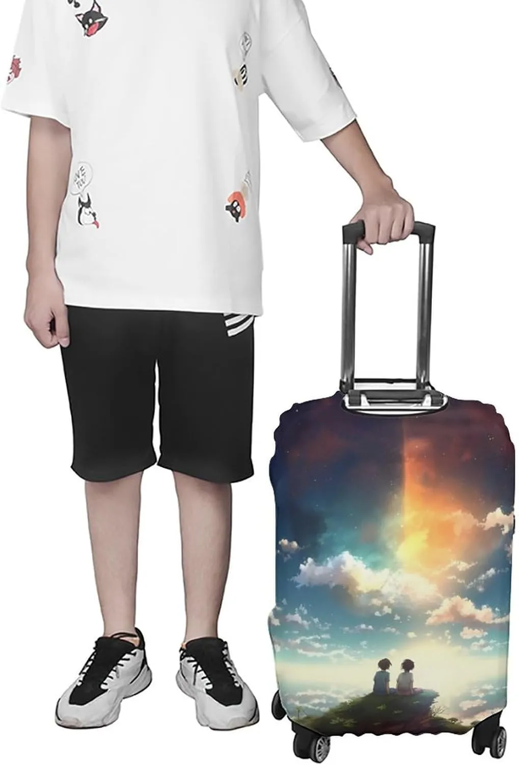 Suitcase Covers for Luggage Anime Sky Fashion Luggage Cover Washable Protector Waterproof Suitcase Cover Anti-scratch Travel Suitcases Covers Case for 19-32 Inch Luggages M