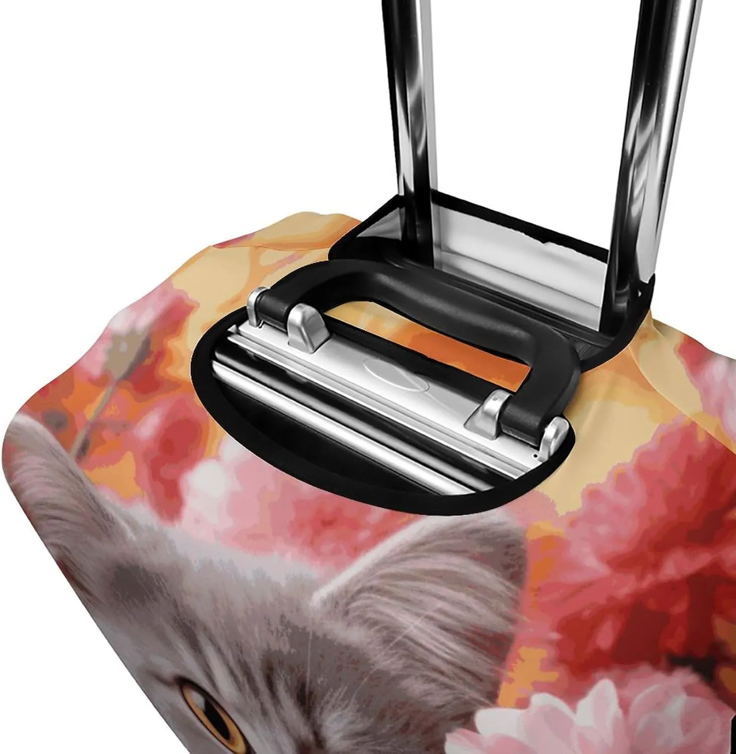 Suitcase Covers for Luggage Cat in Flowers Fashion Luggage Cover Washable Protector Waterproof Suitcase Cover Anti-scratch Travel Suitcases Covers Case for 19-32 Inch Luggages XL