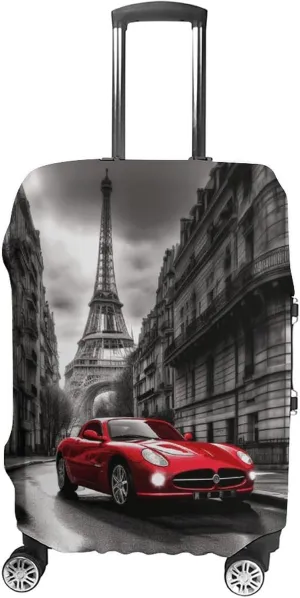 Suitcase Covers for Luggage City Street Red Car Fashion Luggage Cover Washable Protector Waterproof Suitcase Cover Anti-scratch Travel Suitcases Covers Case for 19-32 Inch Luggages S