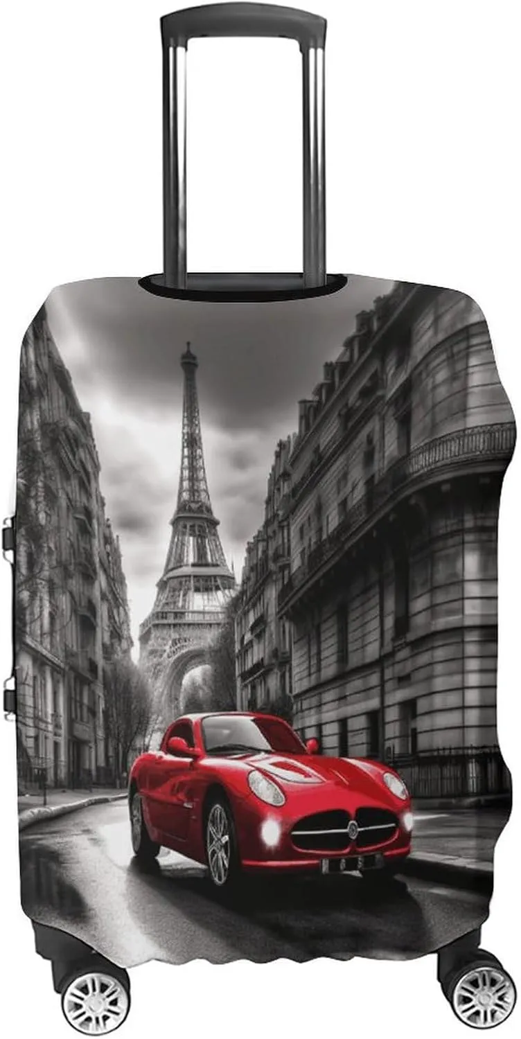 Suitcase Covers for Luggage City Street Red Car Fashion Luggage Cover Washable Protector Waterproof Suitcase Cover Anti-scratch Travel Suitcases Covers Case for 19-32 Inch Luggages S