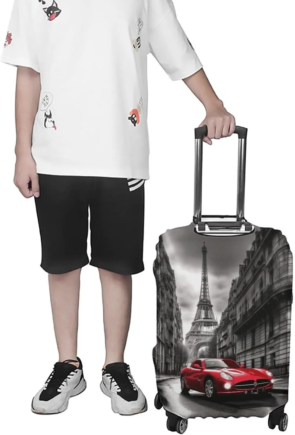 Suitcase Covers for Luggage City Street Red Car Fashion Luggage Cover Washable Protector Waterproof Suitcase Cover Anti-scratch Travel Suitcases Covers Case for 19-32 Inch Luggages S