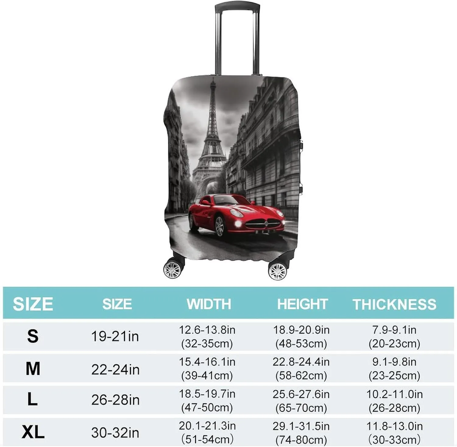 Suitcase Covers for Luggage City Street Red Car Fashion Luggage Cover Washable Protector Waterproof Suitcase Cover Anti-scratch Travel Suitcases Covers Case for 19-32 Inch Luggages S