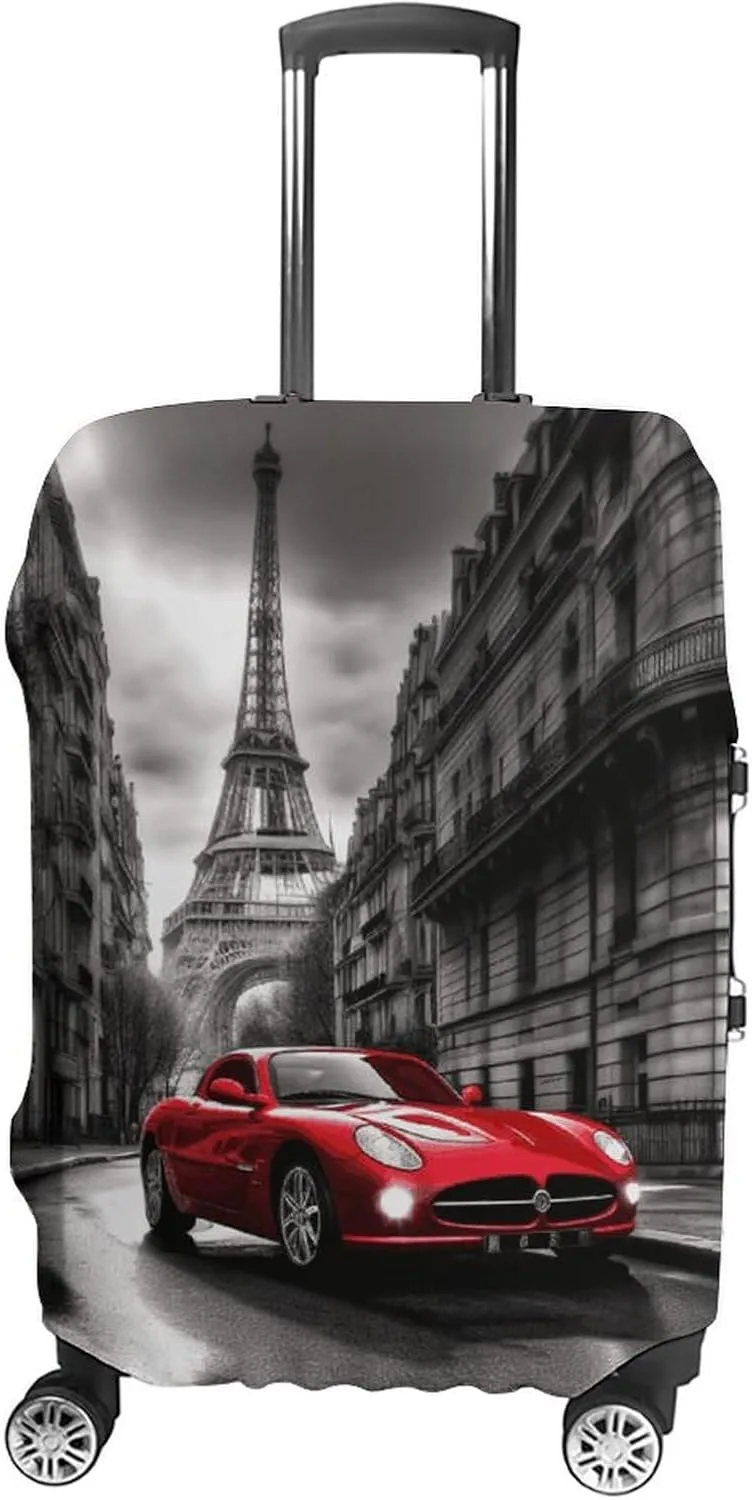 Suitcase Covers for Luggage City Street Red Car Fashion Luggage Cover Washable Protector Waterproof Suitcase Cover Anti-scratch Travel Suitcases Covers Case for 19-32 Inch Luggages S