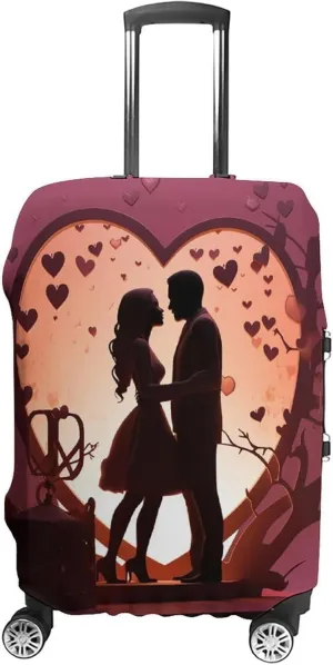 Suitcase Covers for Luggage Kissing Silhouette Fashion Luggage Cover Washable Protector Waterproof Suitcase Cover Anti-scratch Travel Suitcases Covers Case for 19-32 Inch Luggages L