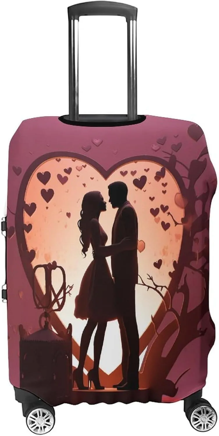 Suitcase Covers for Luggage Kissing Silhouette Fashion Luggage Cover Washable Protector Waterproof Suitcase Cover Anti-scratch Travel Suitcases Covers Case for 19-32 Inch Luggages L