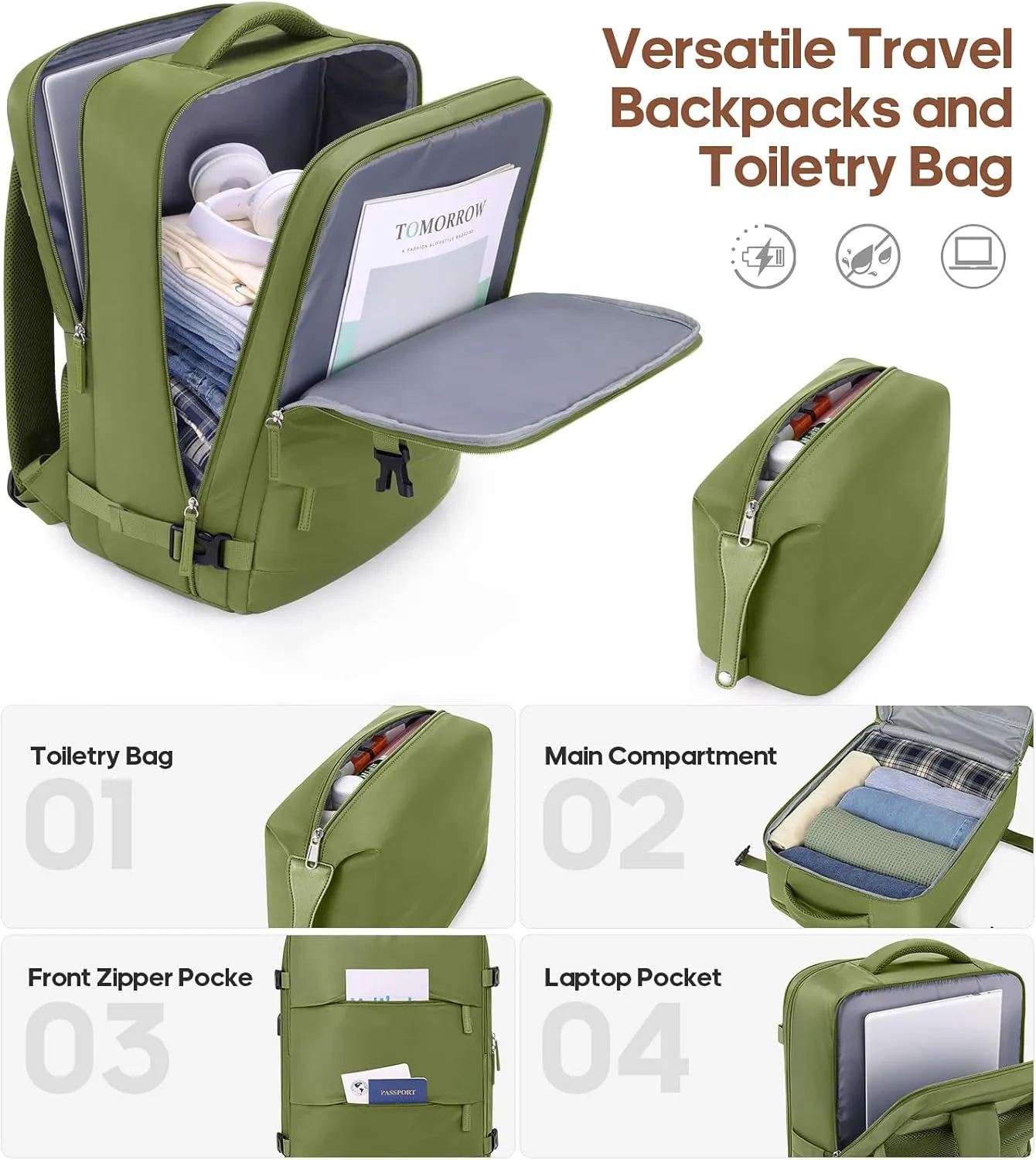 Suitcase Set 3 Piece, 20 IN Carry On Luggage with PC Hard Shell, TSA Lock Spinner Wheels Extension Handle Suitcase Set, Luggage Set With Fully Lined Interior
