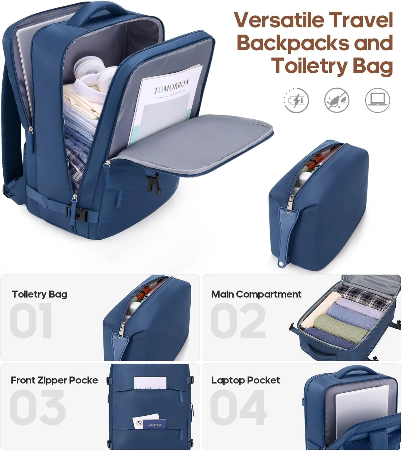 Suitcase Set 3 Piece, 20 IN Carry On Luggage with PC Hard Shell, TSA Lock Spinner Wheels Extension Handle Suitcase Set