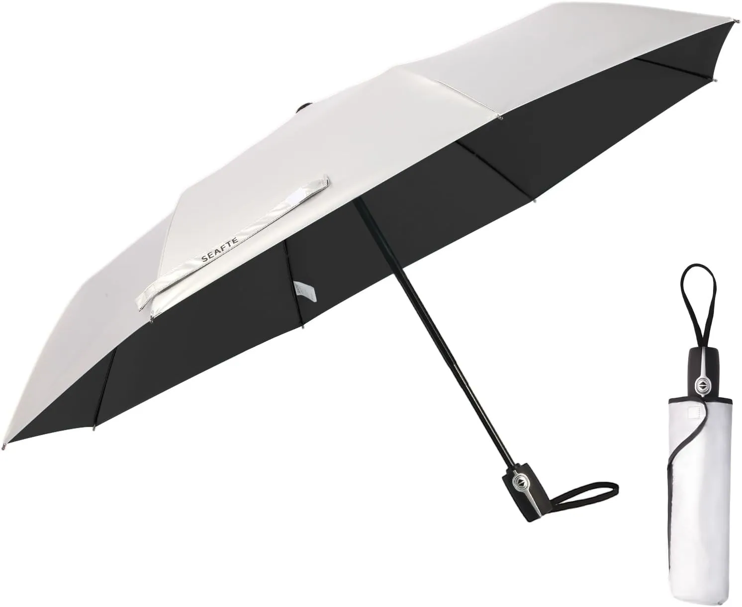 Sun Umbrella for Travel UPF 50  UV Protection 46 Inch Windproof Auto Open/Close, Sun Blocking & Rainproof Compact Umbrella for Men and Women