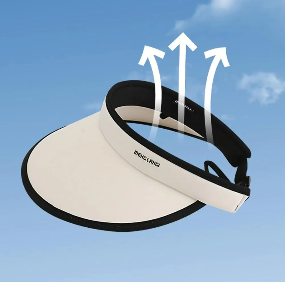 Sun Visor Hats for Women Ponytail Large Brim Summer Beach Hat UPF 50  UV Protection Packable Sun Cap for Travel
