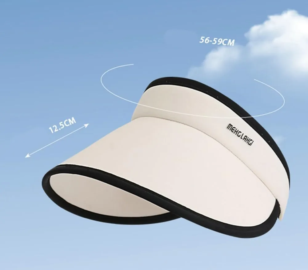 Sun Visor Hats for Women Ponytail Large Brim Summer Beach Hat UPF 50  UV Protection Packable Sun Cap for Travel