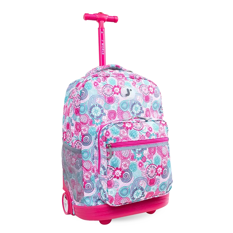 Sunrise Rolling Backpack (18 Inch) in Blue Raspberry