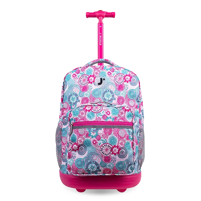 Sunrise Rolling Backpack (18 Inch) in Blue Raspberry
