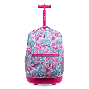 Sunrise Rolling Backpack (18 Inch) in Blue Raspberry