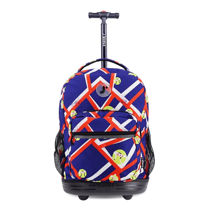 Sunrise Rolling Backpack (18 Inch) in Tennisy