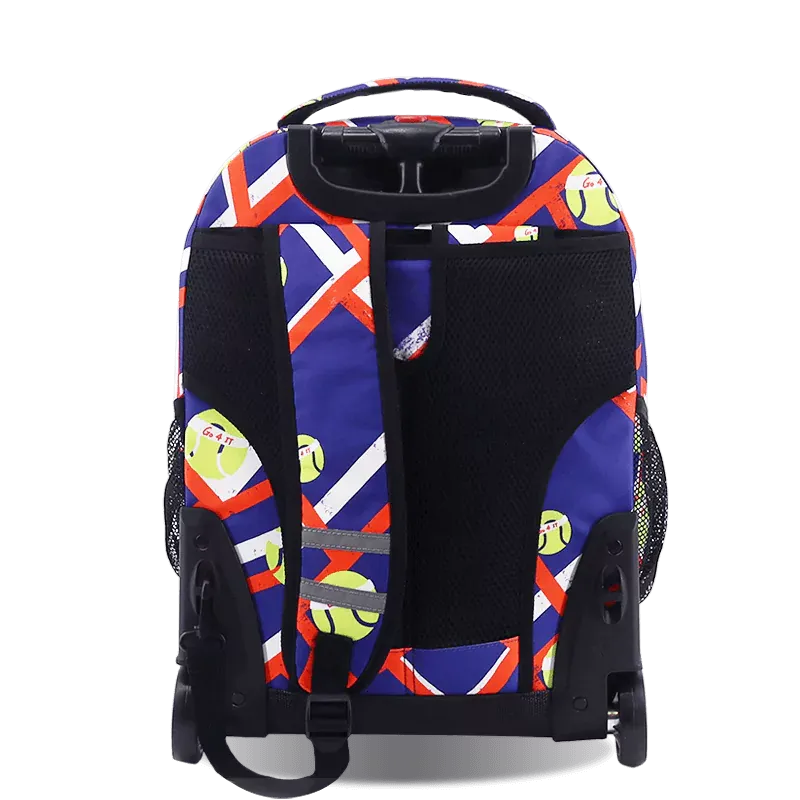 Sunrise Rolling Backpack (18 Inch) in Tennisy