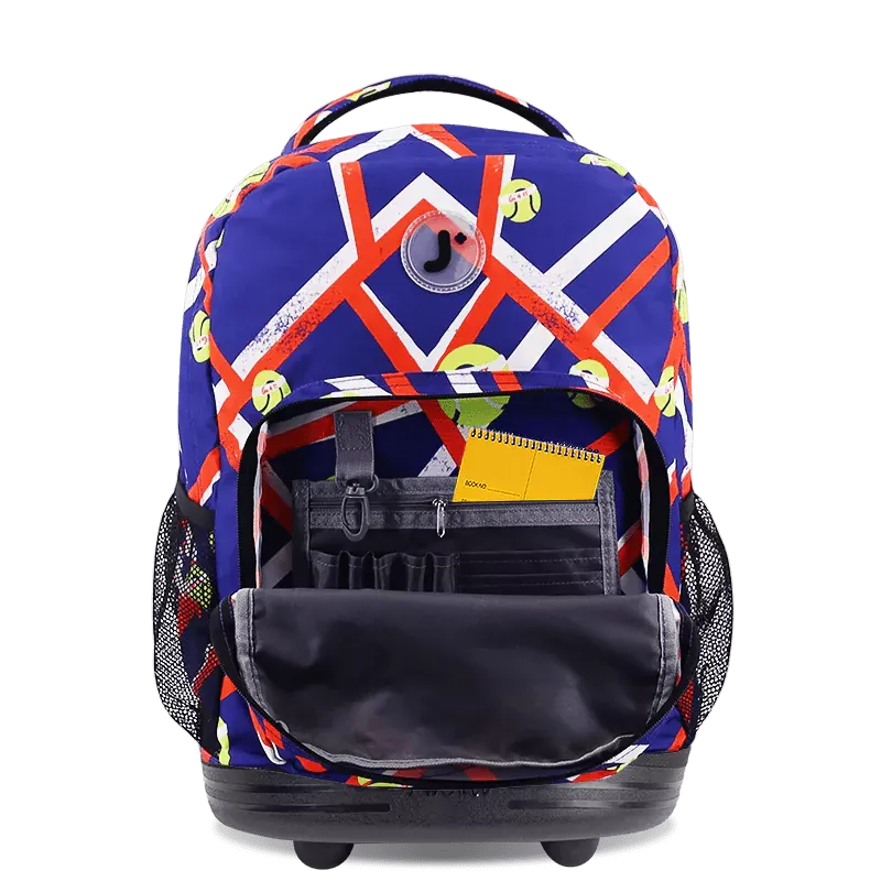 Sunrise Rolling Backpack (18 Inch) in Tennisy