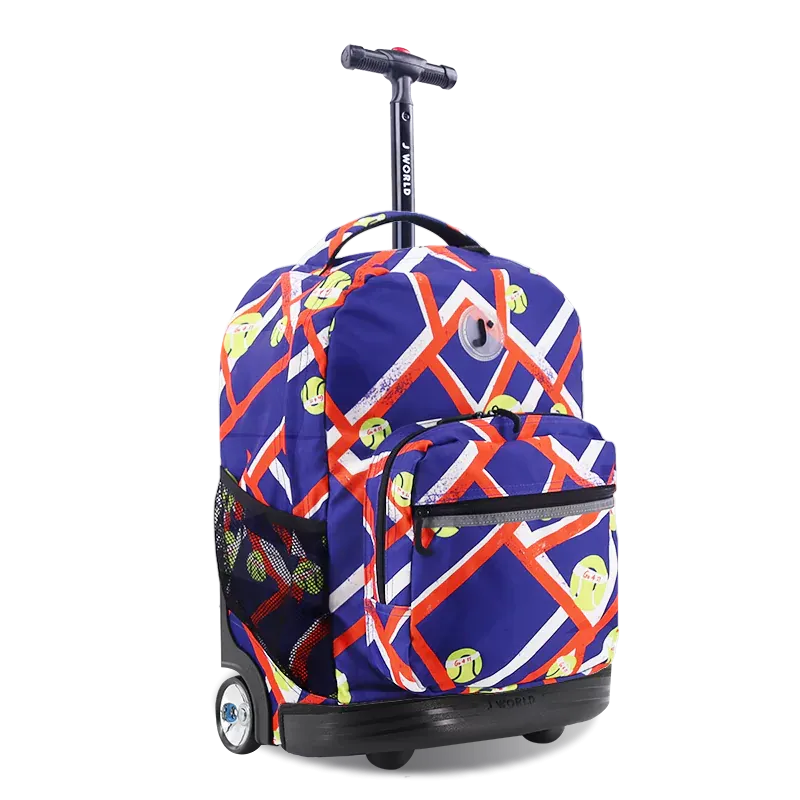 Sunrise Rolling Backpack (18 Inch) in Tennisy