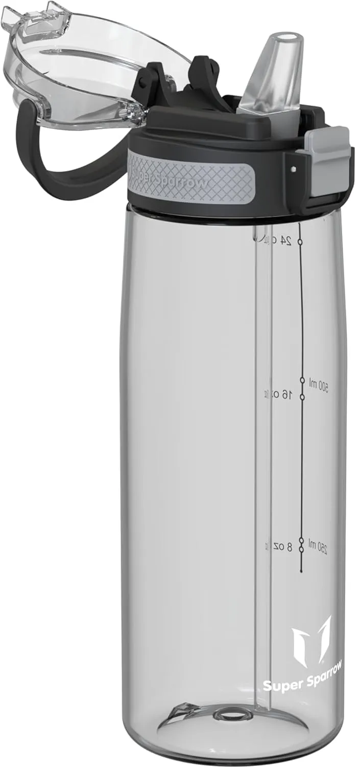 Super Sparrow Water Bottle - 17 Oz / 25 Oz / 32 Oz - TouchSip Straw Water Bottles - Non-Toxic BPA Free - Tritan Drink Bottle - For Work, Gym, Travel, Sports - Lightweight & Sustainable