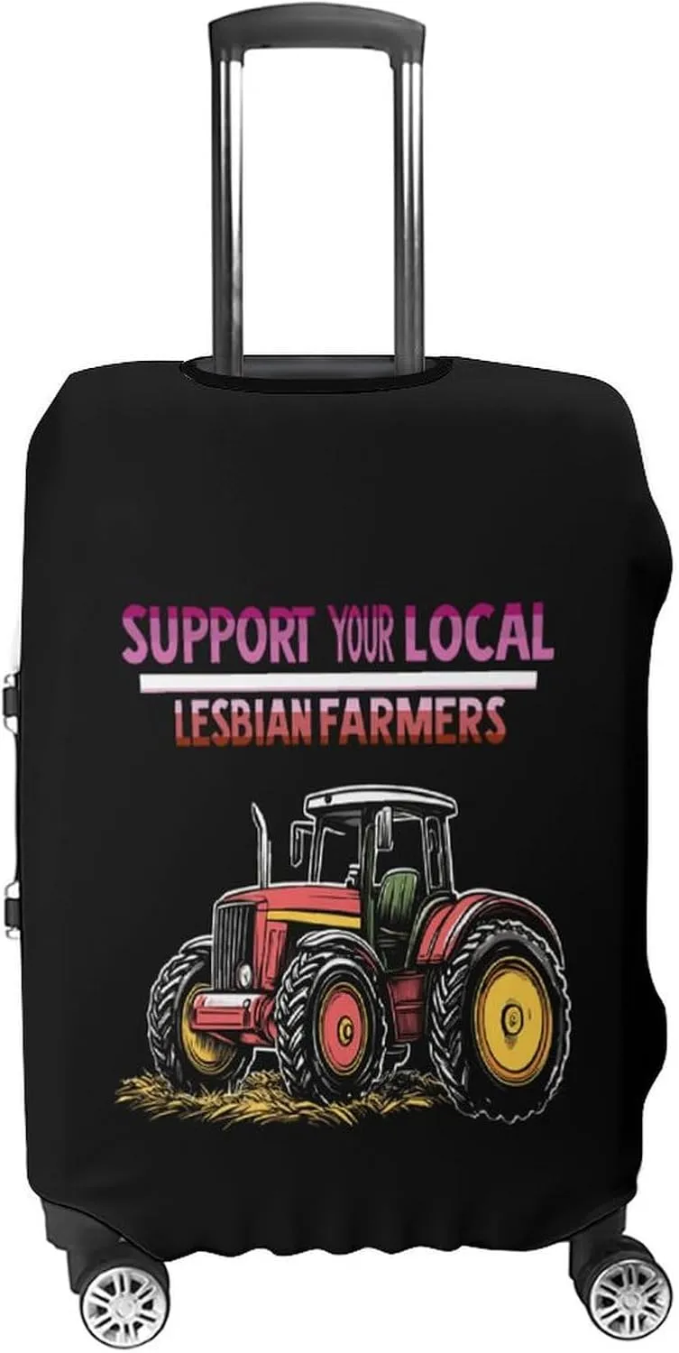 Support Your Local Lesbian Farmers Luggage Cover for Suitcase Luggage Protector Travel Bag Covers for Luggages