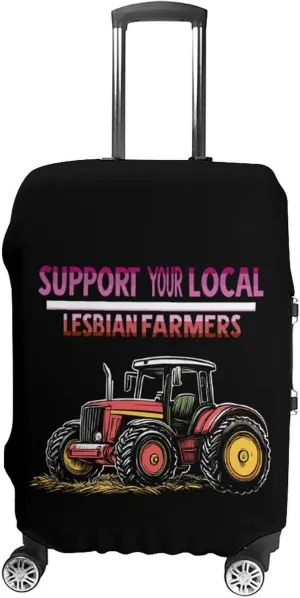 Support Your Local Lesbian Farmers Luggage Cover for Suitcase Luggage Protector Travel Bag Covers for Luggages
