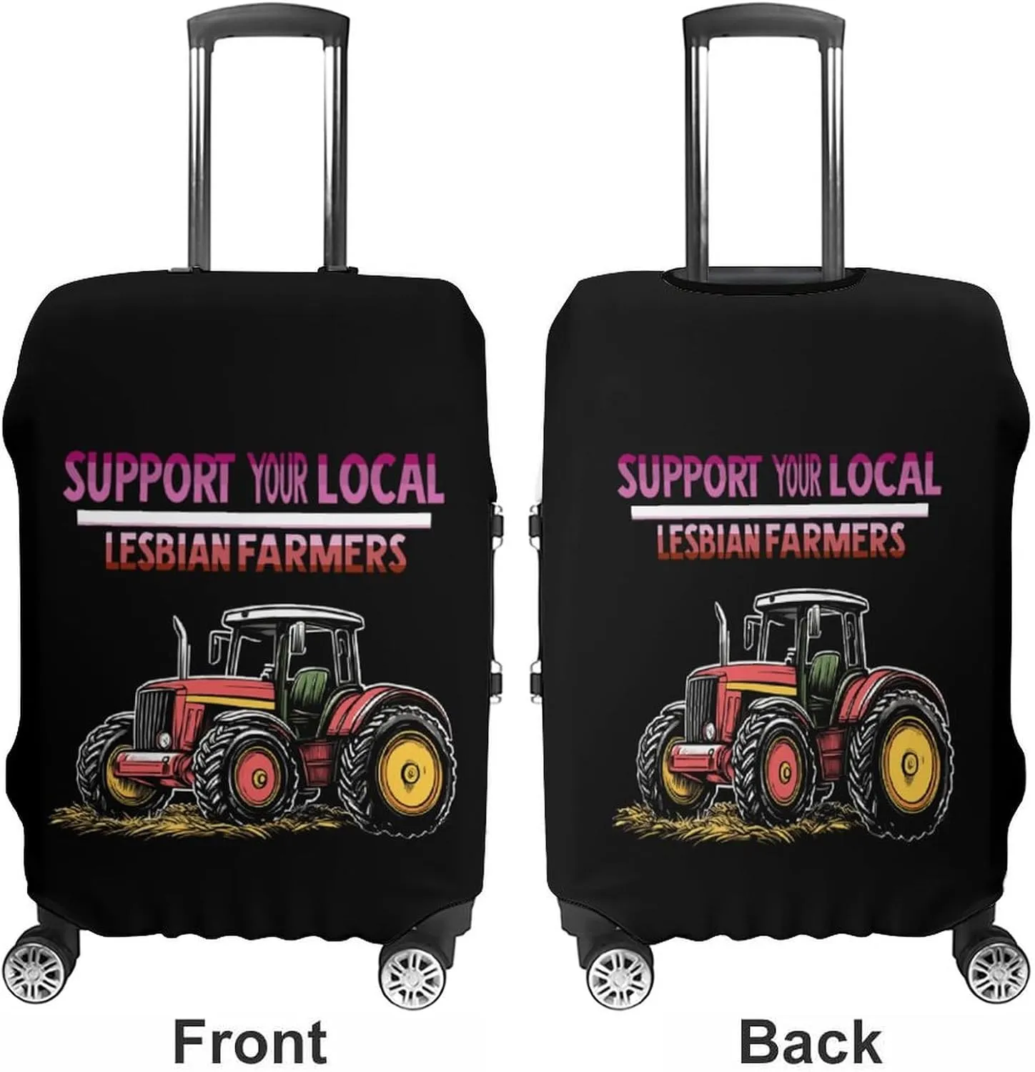Support Your Local Lesbian Farmers Luggage Cover for Suitcase Luggage Protector Travel Bag Covers for Luggages