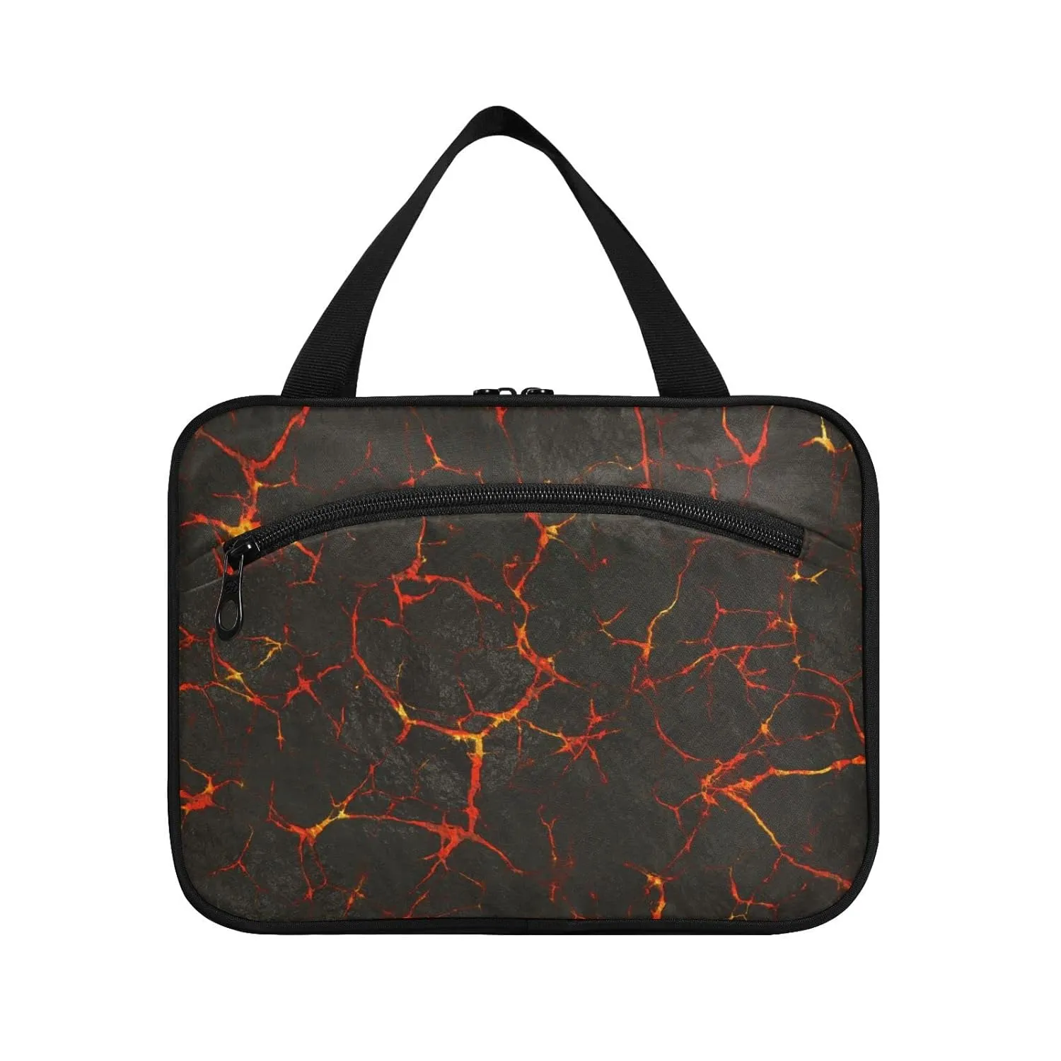 susiyo Lava Rock Texture Toiletry Bags with Hanging Hook Foldable Cosmetic Bag Travel Accessories- Medium