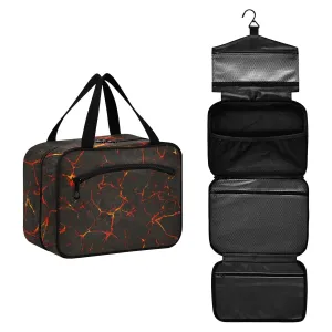 susiyo Lava Rock Texture Toiletry Bags with Hanging Hook Foldable Cosmetic Bag Travel Accessories- Medium