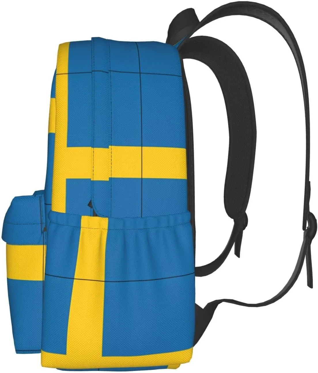 Swedish Sweden Flag Casual Backpack Large Capacity Travel Backpacks Laptop Daypack Commuter Rucksack Adjustable Strap Sports Bags for Hiking Biking