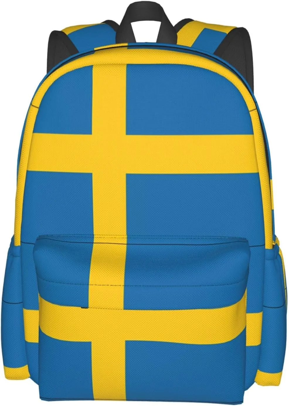 Swedish Sweden Flag Casual Backpack Large Capacity Travel Backpacks Laptop Daypack Commuter Rucksack Adjustable Strap Sports Bags for Hiking Biking