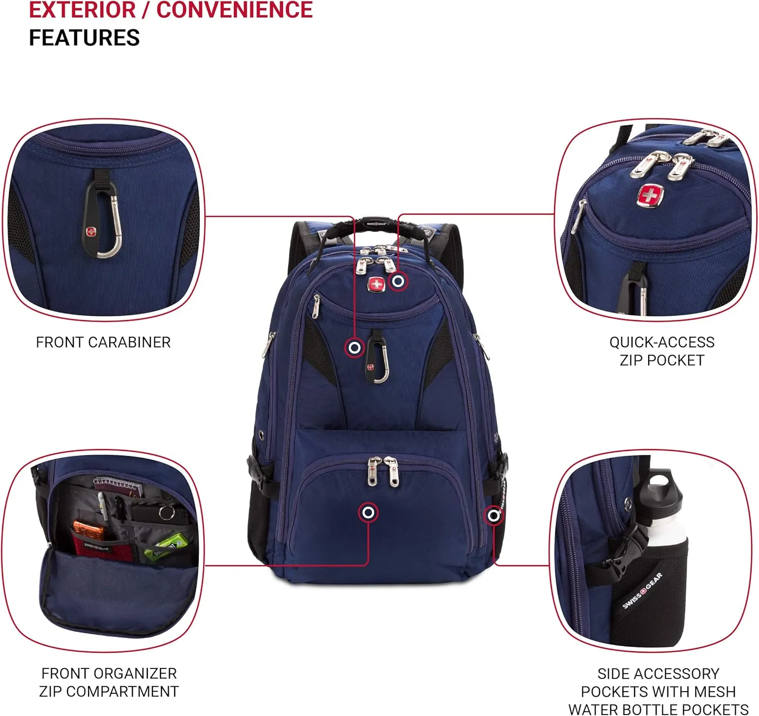 SwissGear 5977 ScanSmart Laptop Backpack, Navy, 17-Inch